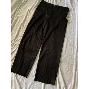 Black Silk Blend Tailored Pants Size 12 Modern Style With Comfort Waistband & Po
